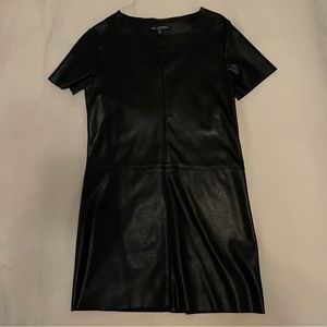 Black Leather Shift Dress